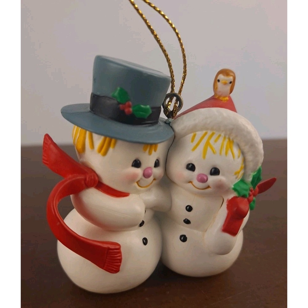 Gibson Snow Pals Collectibles Christmas Ornament 1998 Together Forever Snowmen